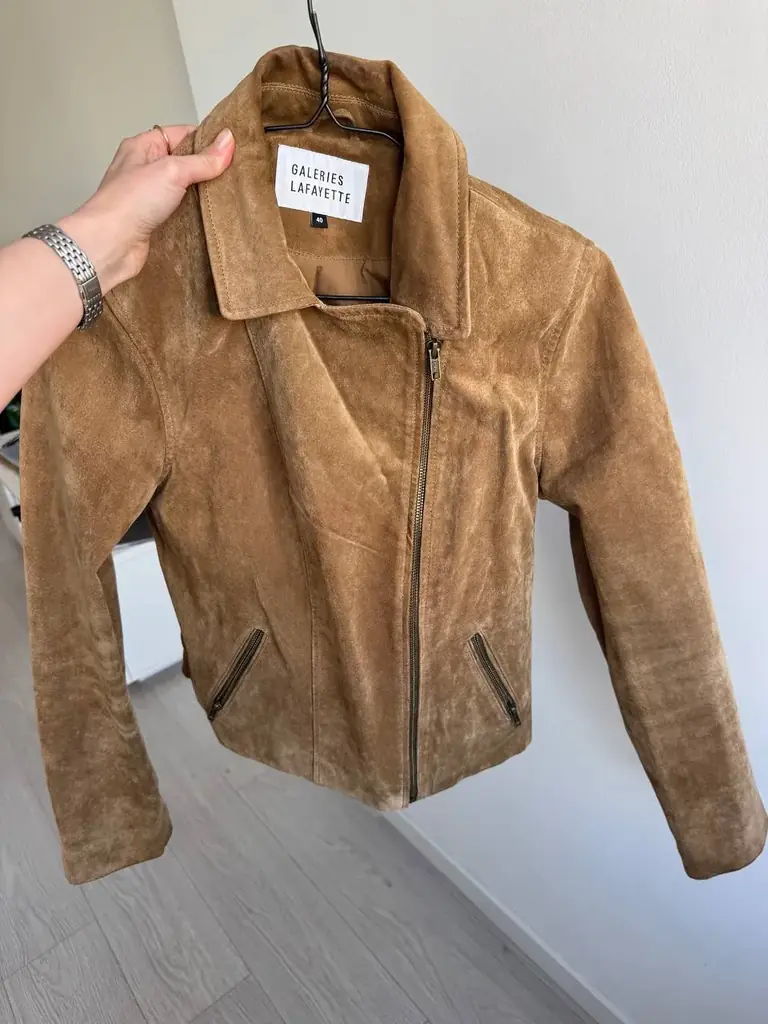 Куртка из натуральной замши бренда gallery lafayette, размер 40