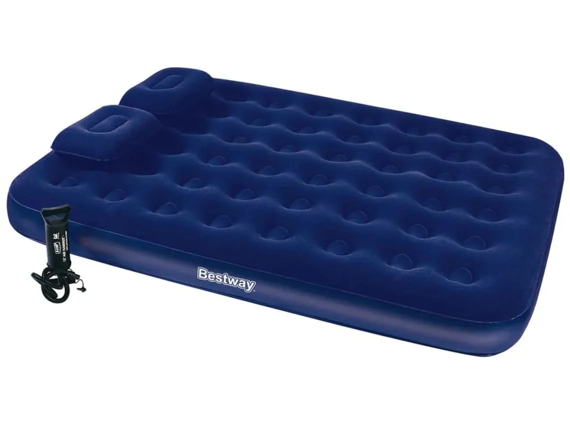 Надувной матрас BESTWAY из ПВХ синего цвета (203 x 152 x 22 см)