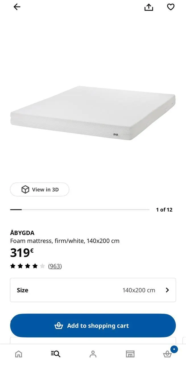🛌 Матрас 140×200 см — 50€