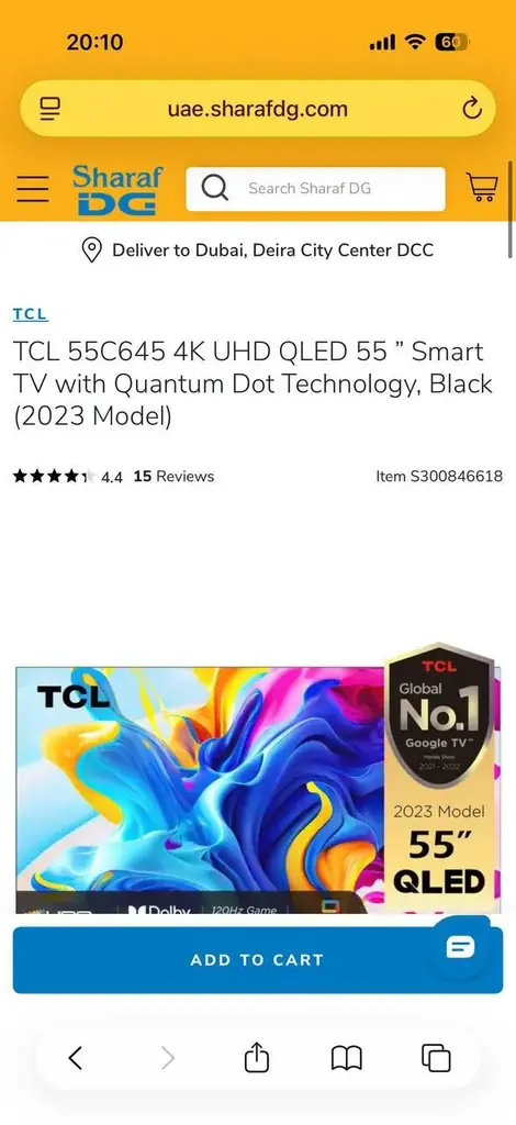 Телевизор TCL 55”, черный, версия 2023