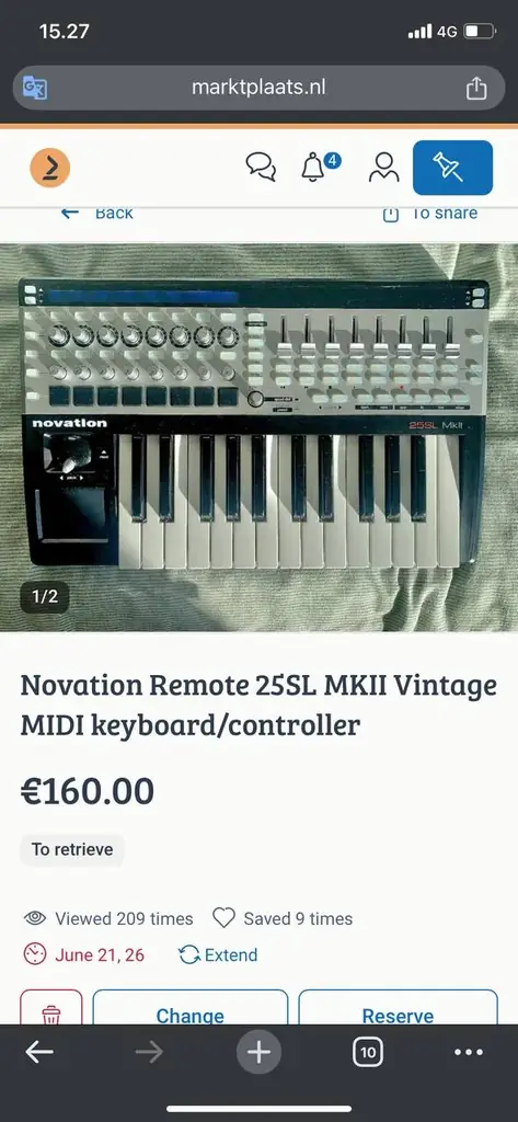 Продаю свою MIDI-клавиатуру/контроллер Novation 25SL MKII.