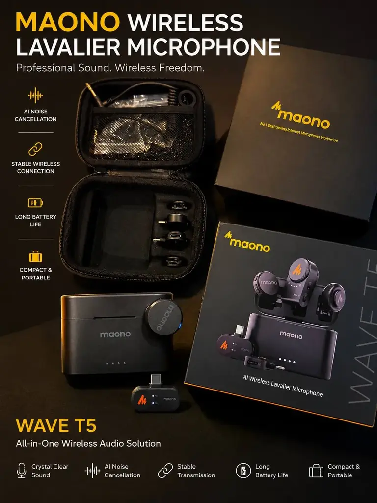 🎤 Maono Wave T5 AI Wireless — состояние нового