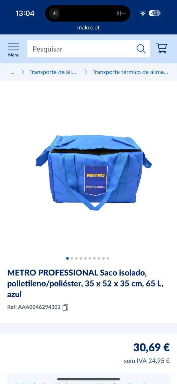 METRO PROFESSIONAL Saco isolado