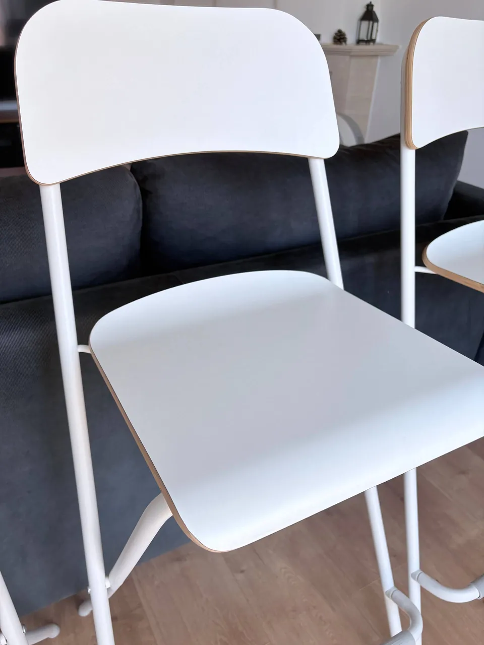 Продам 3 складных барных стула IKEA FRANKLIN, белые, высота сиденья 74 см -