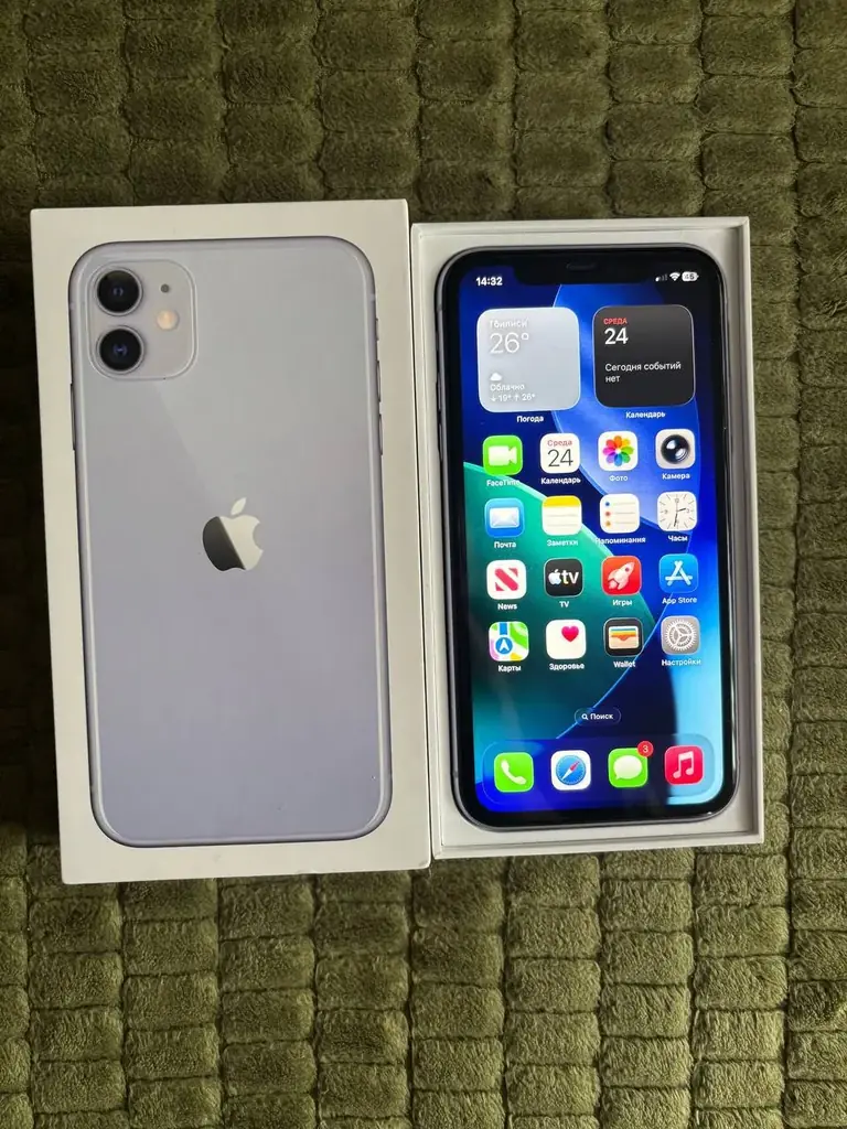 iPhone 11 purple 256Gb в отличном состоянии . Экран и корпус без сколов и царапин . Комплект , коро…