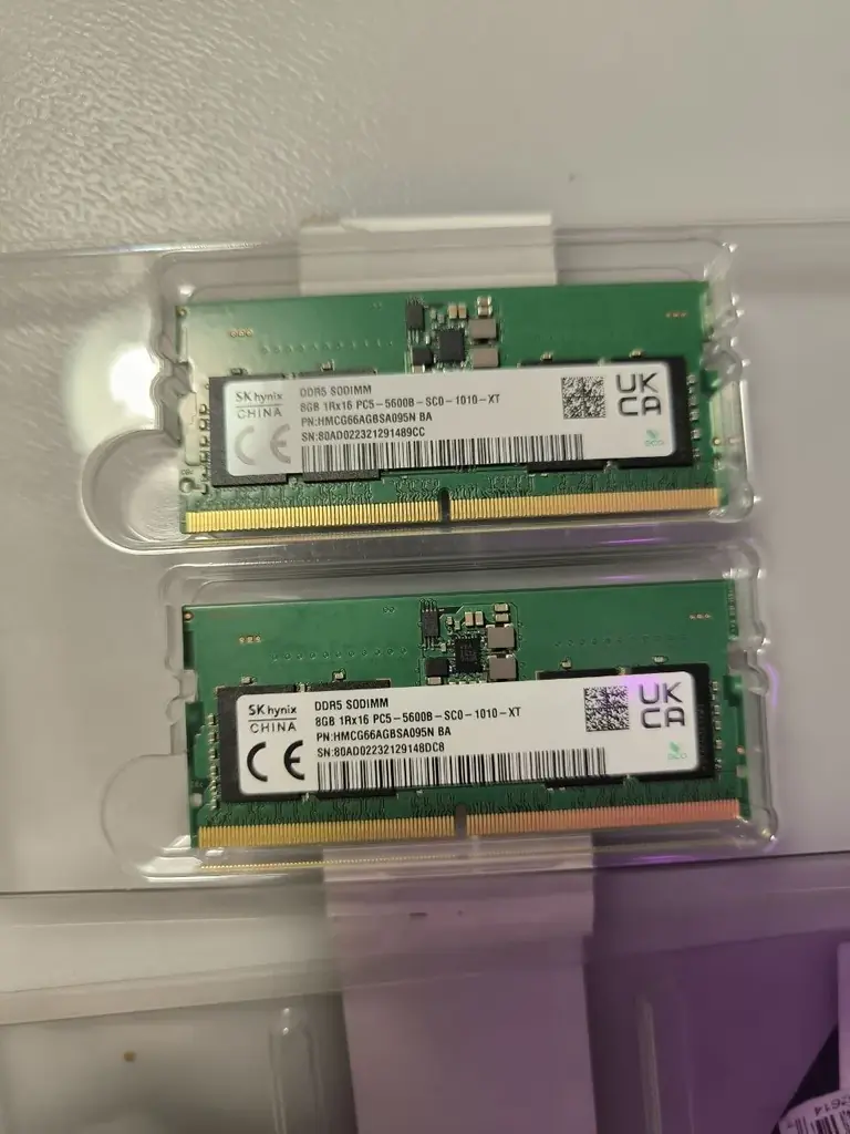RAM DDR5 16GB (2x8GB) для ноутбука. Продам комплект оперативной памяти SK Hynix DDR5 5600MHz SODIMM…