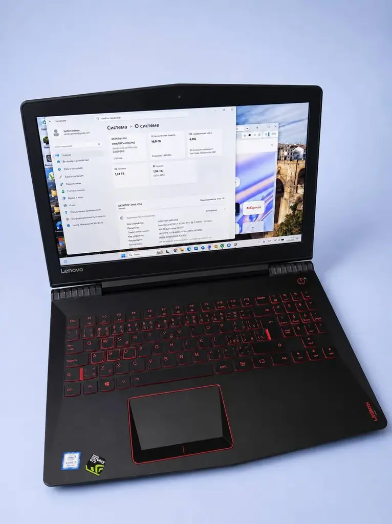 Продаю ігровий ноутбук Lenovo Legion у хорошому стані, повністю справний, усе працює добре.