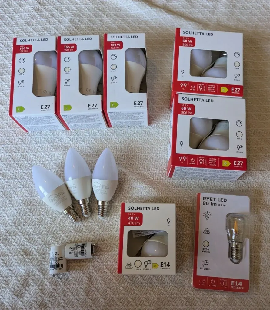 Продам набор ламп для дома: IKEA LED + лампы для ванной Philips (пакет 15 в 1)