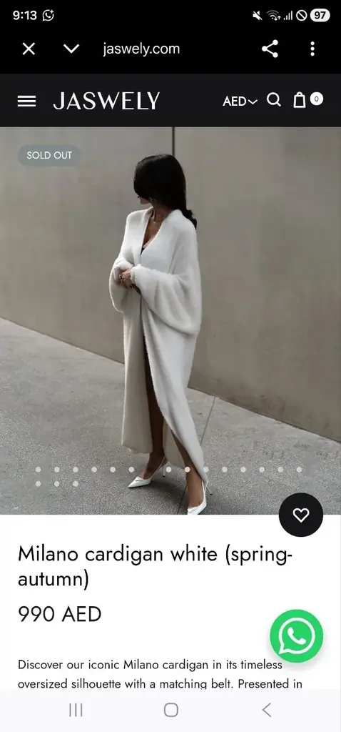 Jaswely Milano Cardigan. AED 500